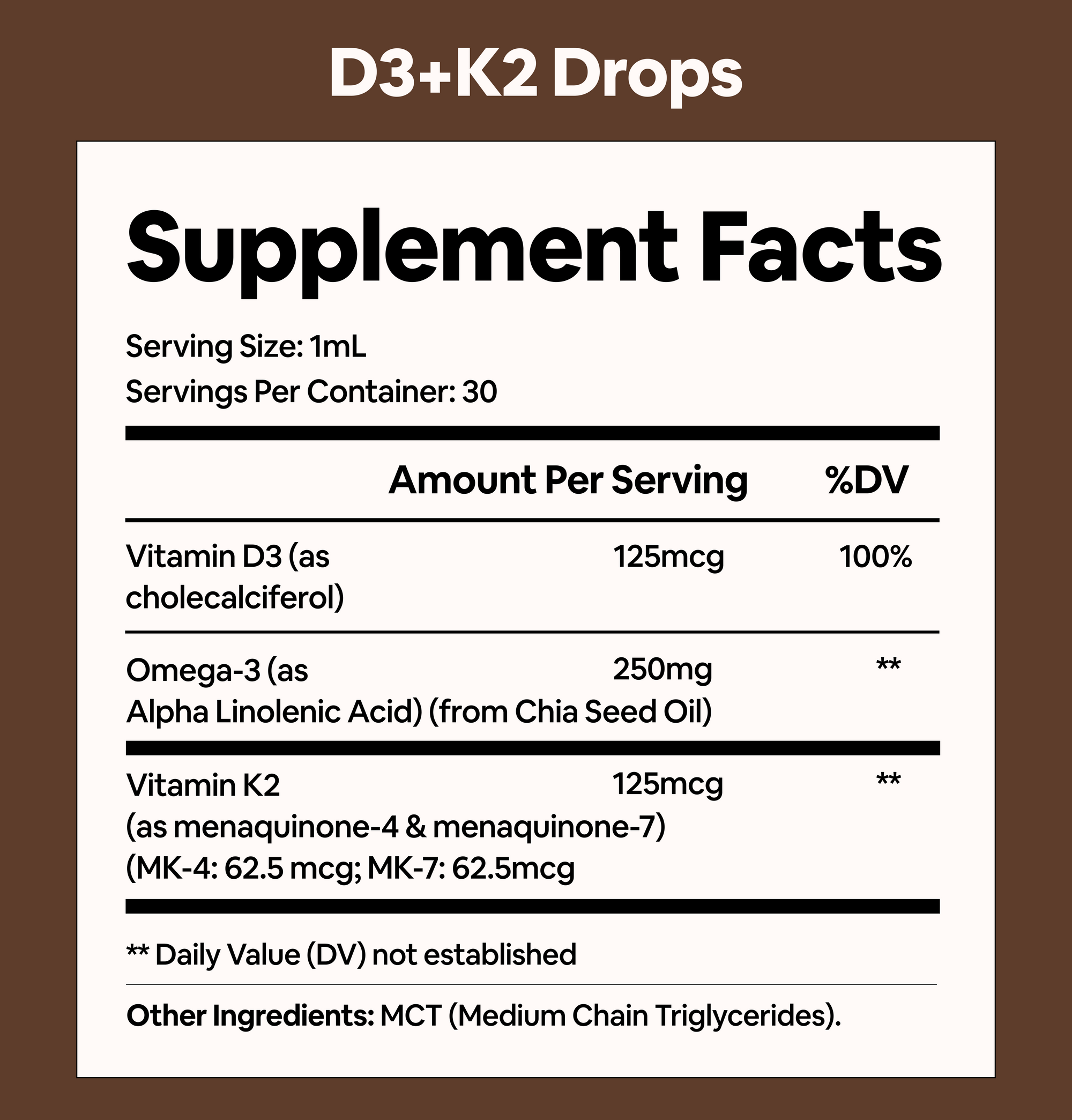 Vitamin D3 + K2 Drops